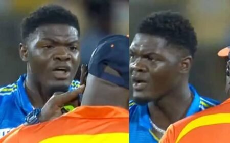 Alzarri Joseph had a heated argument with the Umpire