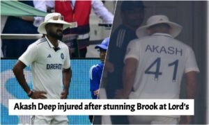 Akash Deep injured after stunning Brook at Lord’s