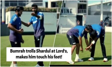 Bumrah trolls Shardul at Lord’s, makes him touch his feet!