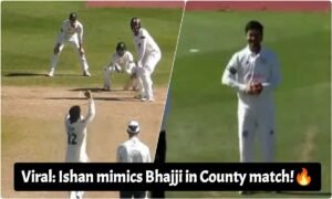 Ishan mimics Bhajji in County match!