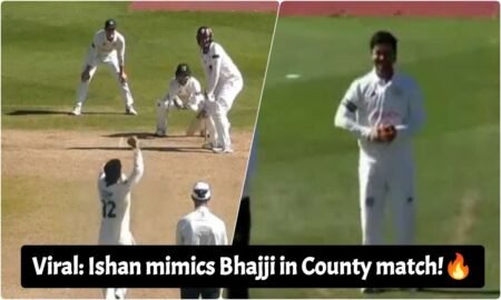 Ishan mimics Bhajji in County match!