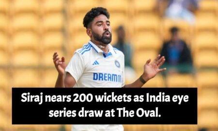 Siraj nears 200 wickets as India eye series draw at The Oval.