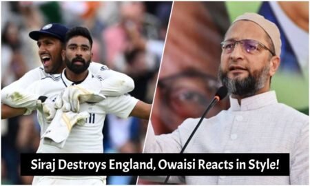 ‘Poora Khol Diye Pasha’: Owaisi’s Viral Praise for Siraj After 5-Wicket Haul Siraj Destroys England, Owaisi Reacts in Style!