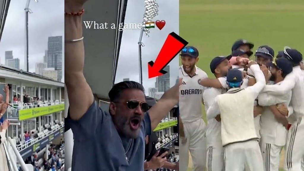 Sunil Shetty celebrate oval test win