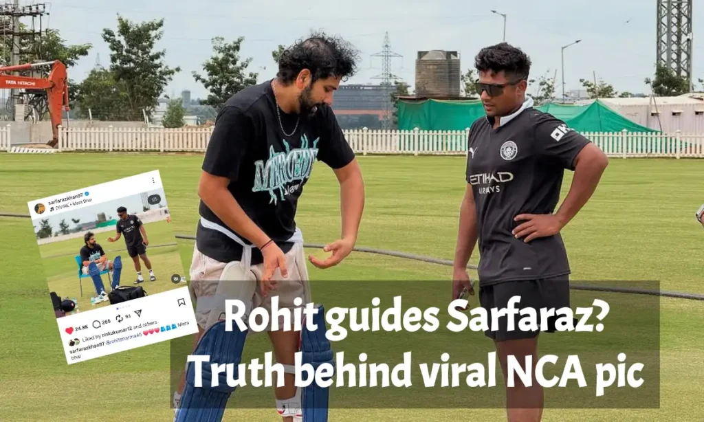 Rohit guides Sarfaraz? Truth behind viral NCA pic