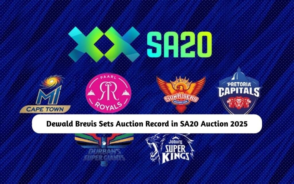 Dewald Brevis Sets Auction Record in SA20 Auction 2025