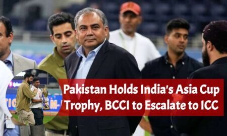 Pakistan Holds India's Asia Cup Trophy