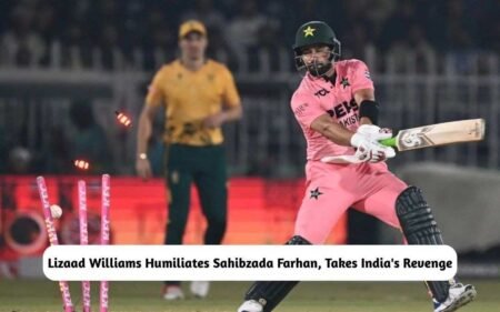 WATCH – Lizaad Williams Humiliates Sahibzada Farhan, Takes India’s Revenge Lizaad Williams Humiliates Sahibzada Farhan