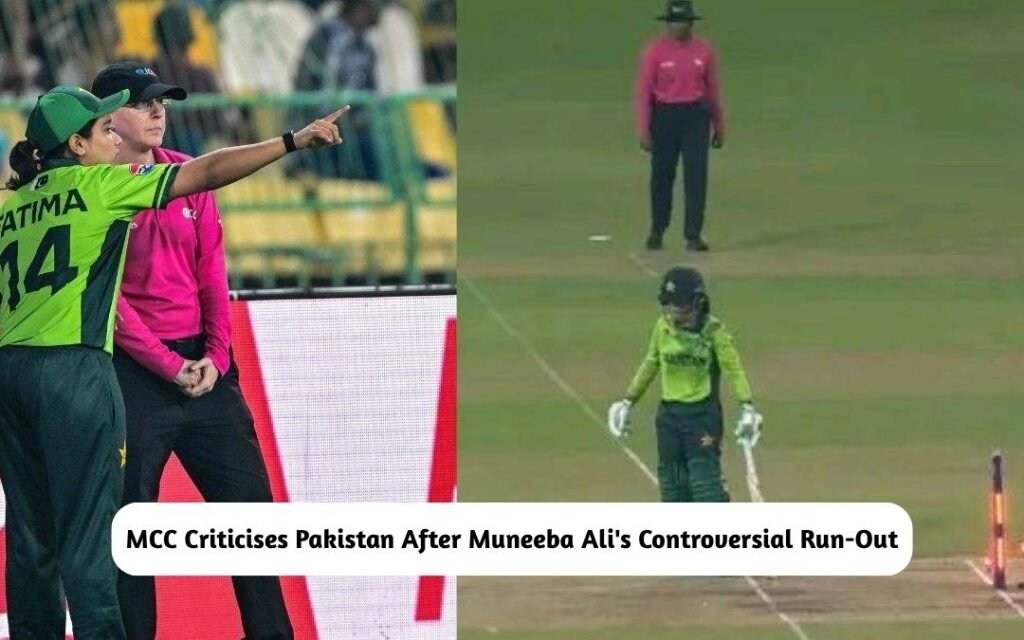 MCC Criticises Pakistan After Muneeba Ali's Run-Out