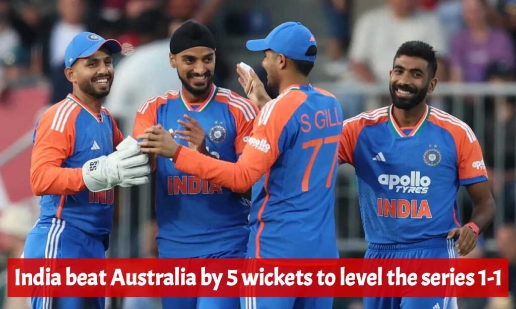 India beat Australia by 5 wickets to level the series 1-1