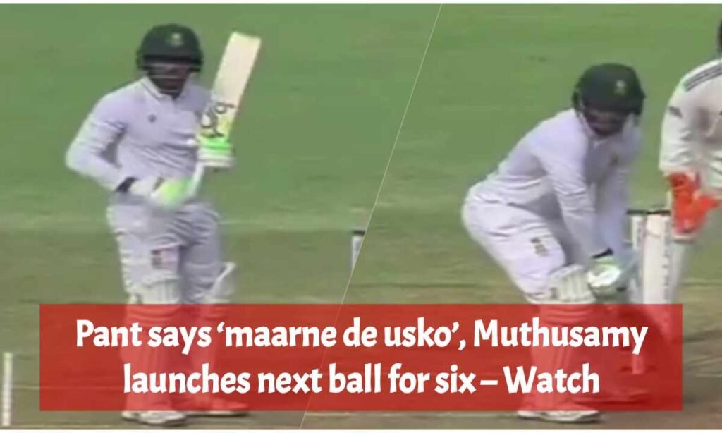 ‘Maarne de usko’: Pant’s call heard on mic, Muthusamy answers with a towering six – Watch Pant says ‘maarne de usko’, Muthusamy launches next ball for six – Watch