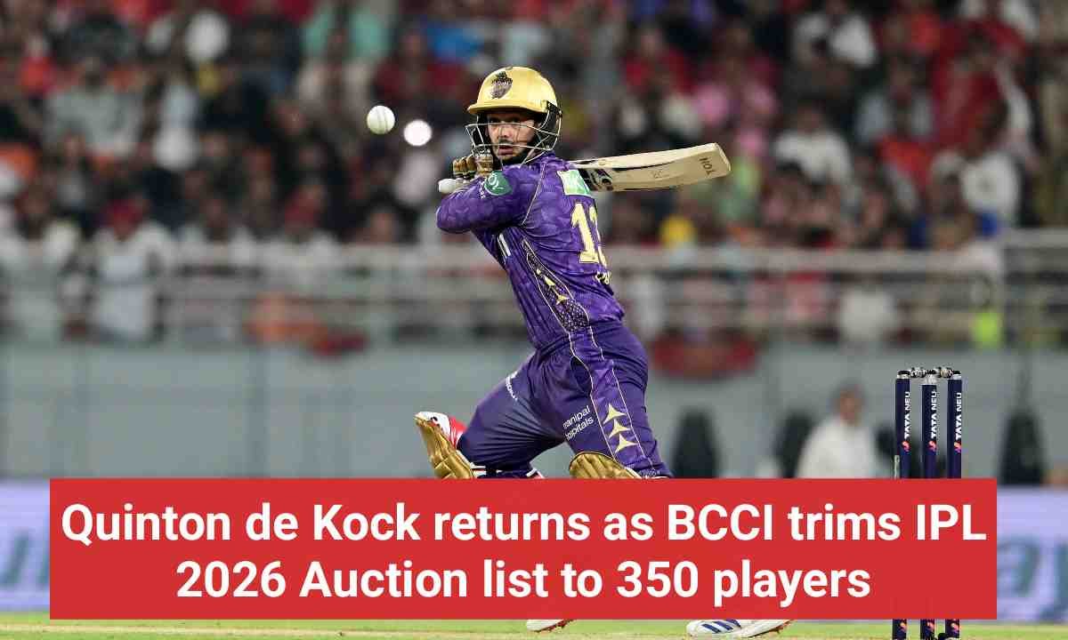 RCB Home Ground 2026 New Venue Plan Revealed Here Quinton De Kock Returns As BCCI Trims IPL 2026 Auction List To 350 Players 