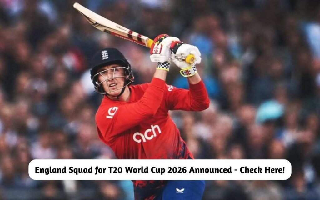 England Squad for T20 World Cup 2026
