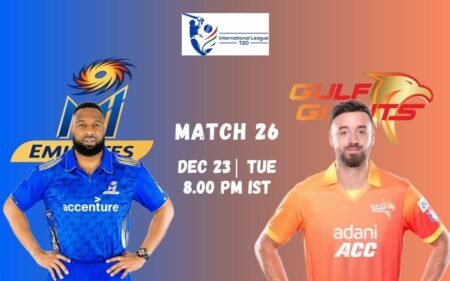 ILT20: MIE vs GG Dream11 Prediction Today Match 26 T20, Pitch Report, Playing XI, Fantasy Cricket Tips MIE vs GG Dream11 Prediction