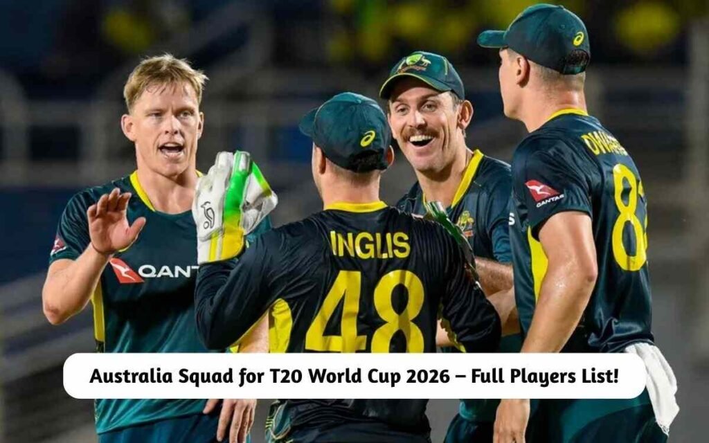 Australia Squad for T20 World Cup 2026