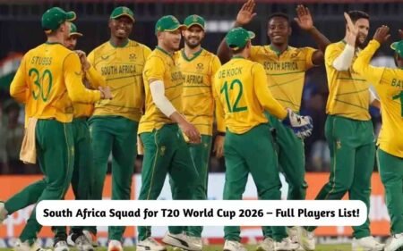 South Africa Squad for T20 World Cup 2026 – Full Players List! South Africa Squad for T20 World Cup 2026