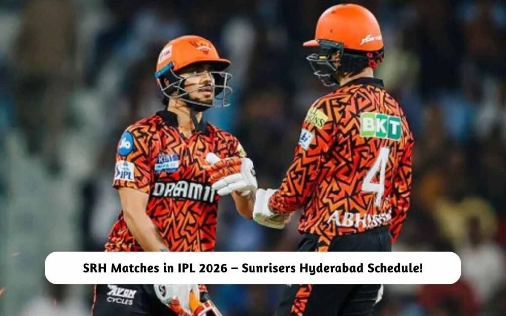 SRH Matches in IPL 2026