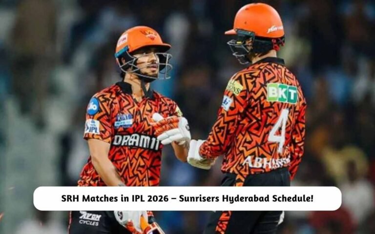 SRH Matches in IPL 2026