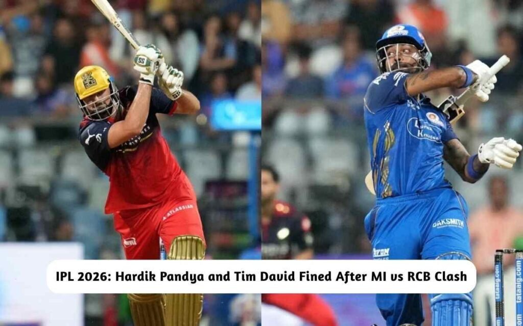Hardik Pandya and Tim David Fined