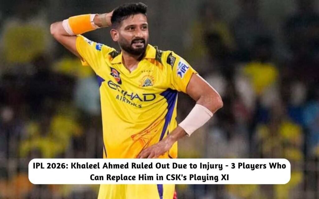 IPL 2026: Khaleel Ahmed Ruled Out