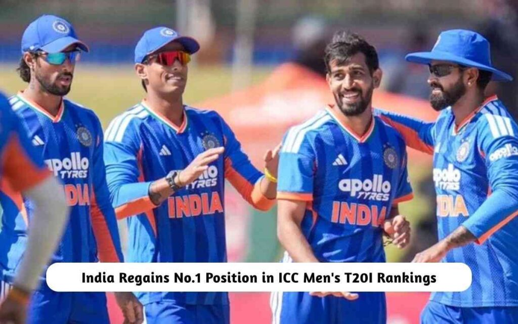India Regains No.1 Position in ICC Men's T20I Rankings
